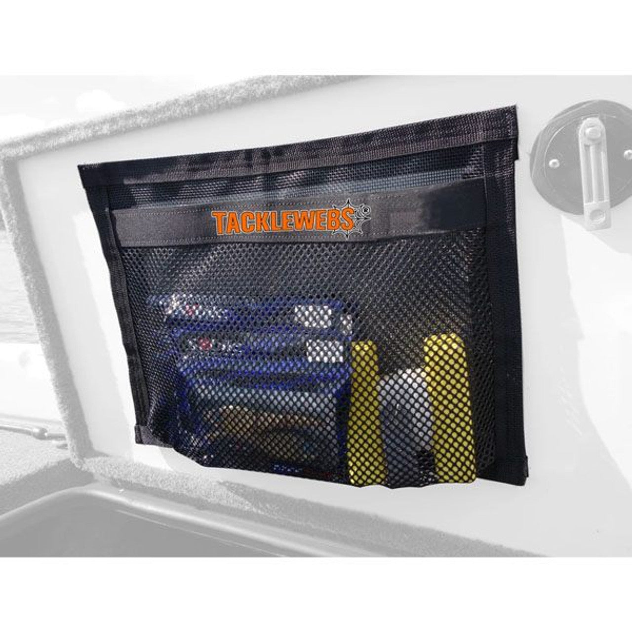 TackleWebs 16"W x 12"H Hook & Loop Black Adhesive Pouch